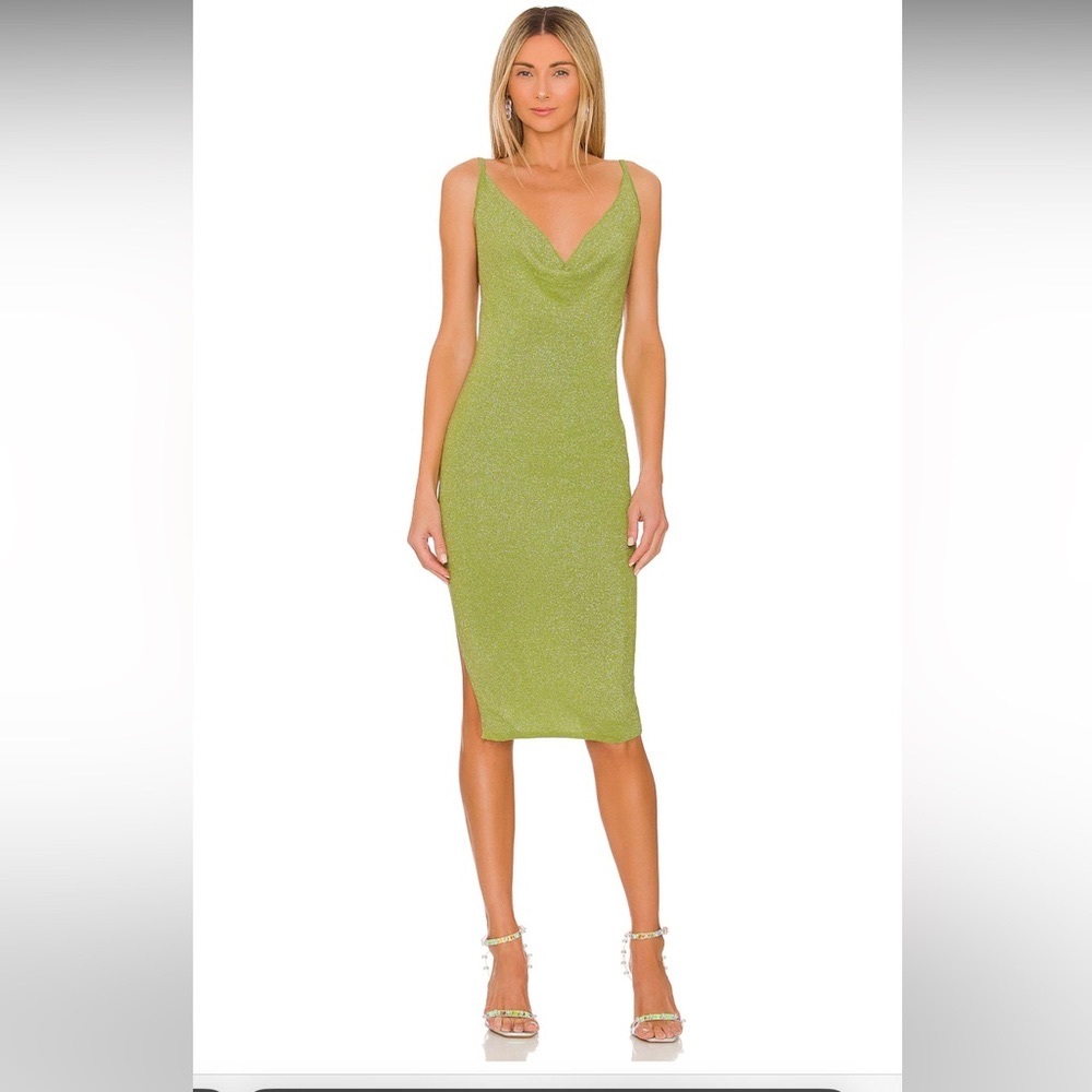 Sabrina Knit Midi Dress in Green XS